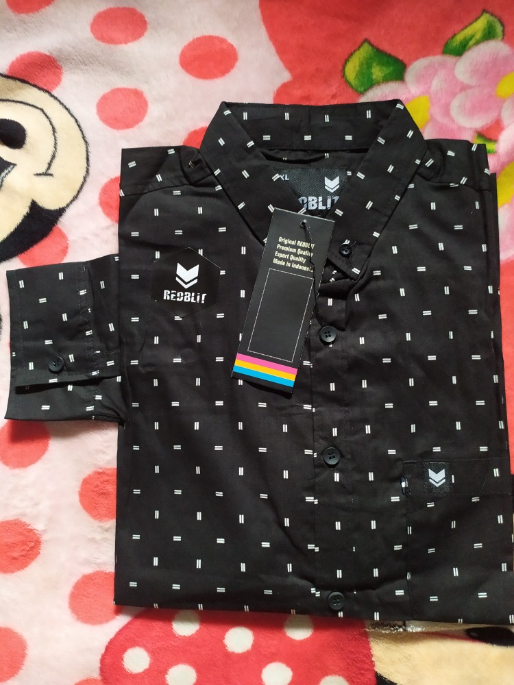 Kemeja Motif Pria Lengan Panjang