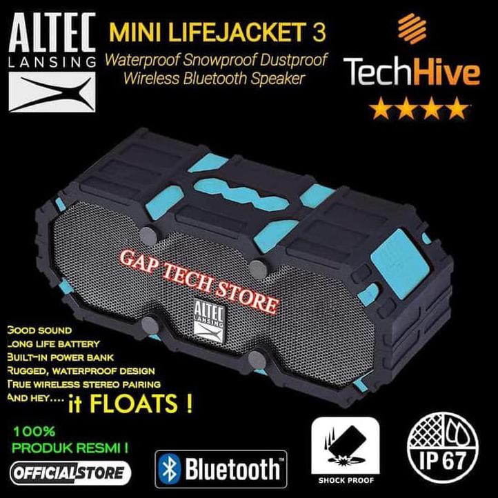 PRODUK MURAH ALTEC LANSING MINI LIFEJACKET 3 BLUETOOTH WIRELESS SPEAKER ORIGINAL STOCK TERBATAS