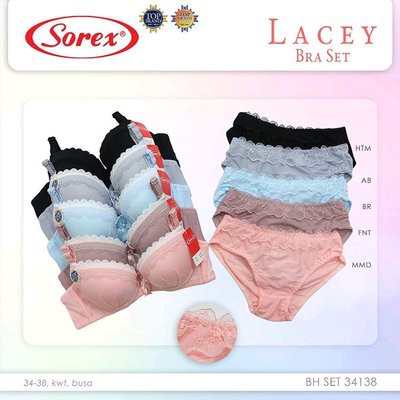 BRA SET SOREX 34138 BH WANITA DEWASA SEXY KAWAT BUSA RENDA KAIT 3