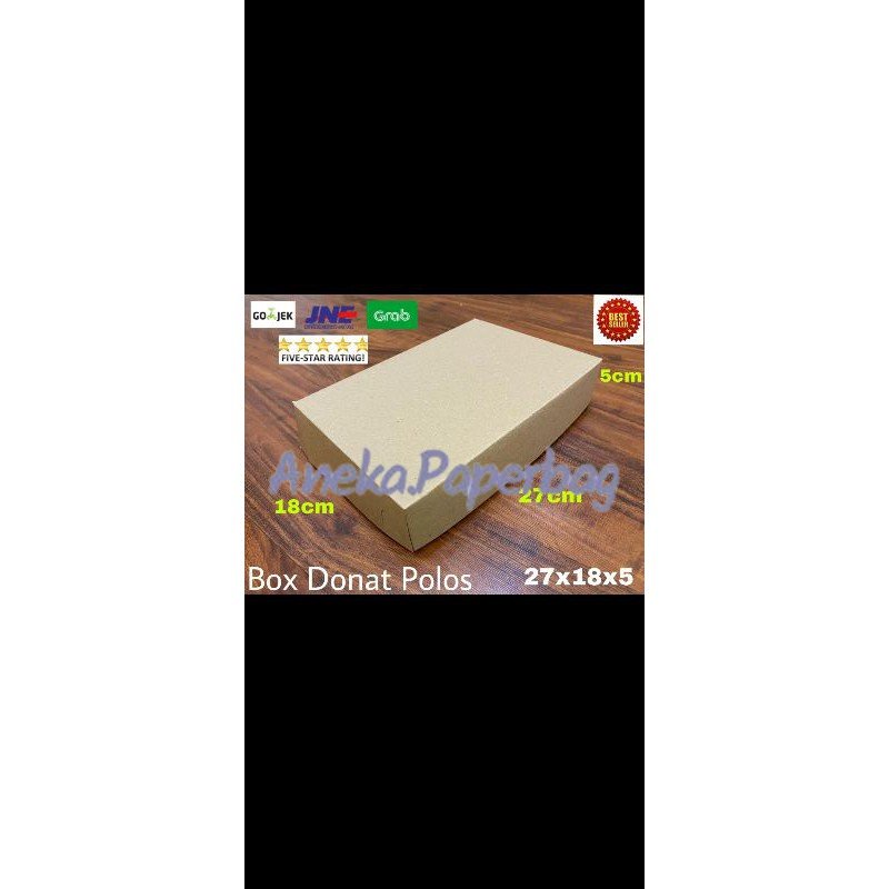 

1// Box donat polos kraft coklat Bahan kraft 350 gsm 27x15x8 MIN20PCS Best Seller