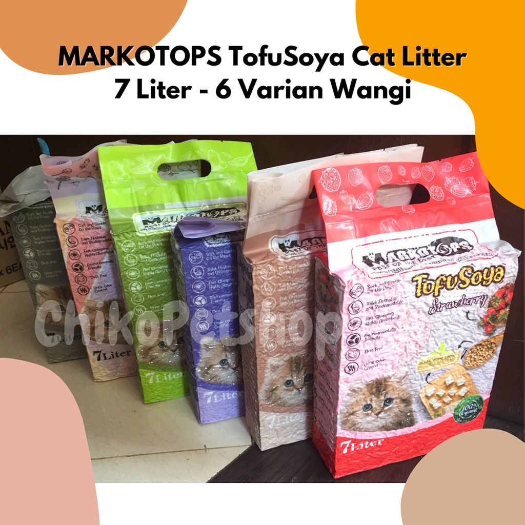 MARKOTOPS TofuSoya Cat Litter Pasir Kucing Tofu Soya Markotop Kemasan 7 Liter