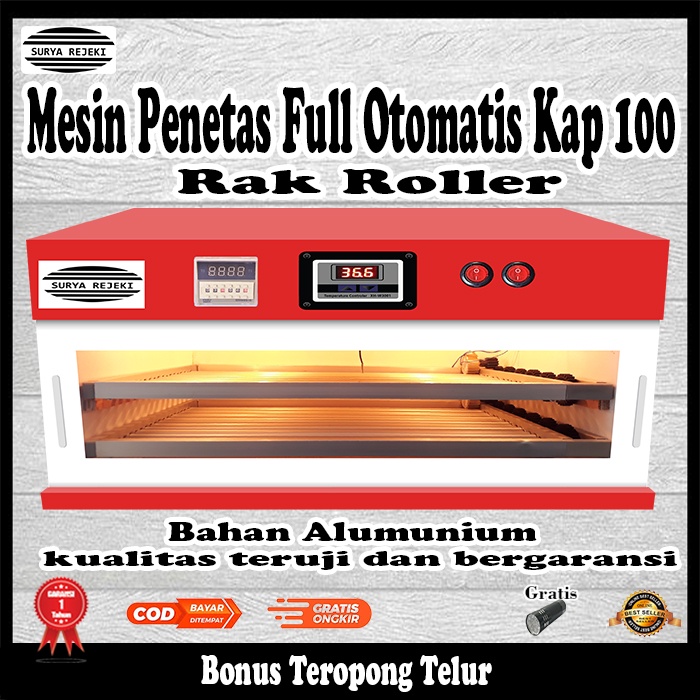 mesin penetas telur otomatis / mesin tetas telur full otomatis kapasitas 100 telur roller