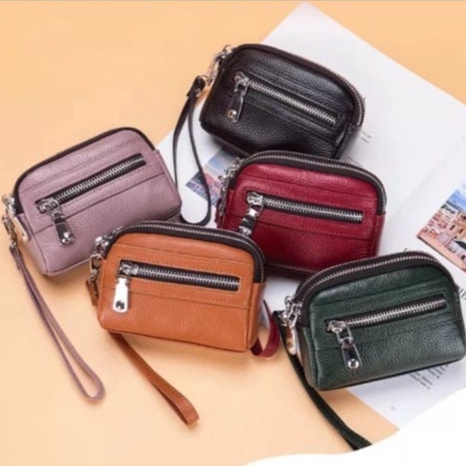 ESSTORE19- Cupicuf Dompet tangan kartu dan uang koin Kulit Mini Wanita