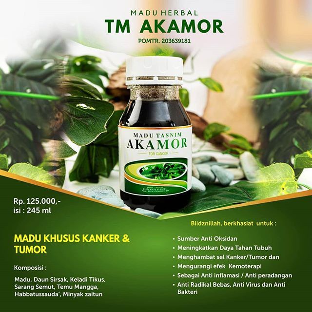 Madu TM Tasnim Akamor Obat Herbal Spesialis Kanker Tumor Penangkal Radikal Bebas