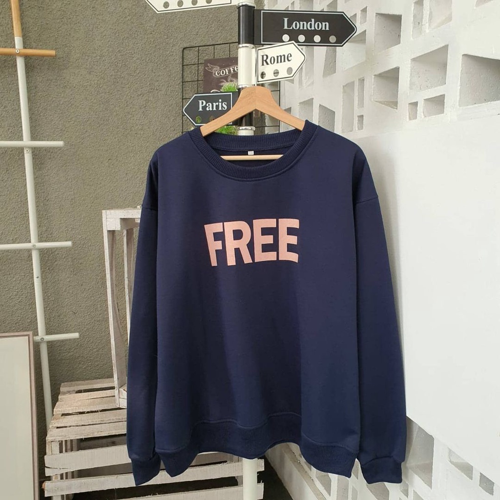 Sweater Free XXL Sweatshirt Cewek Cowok Oversize Korean Style