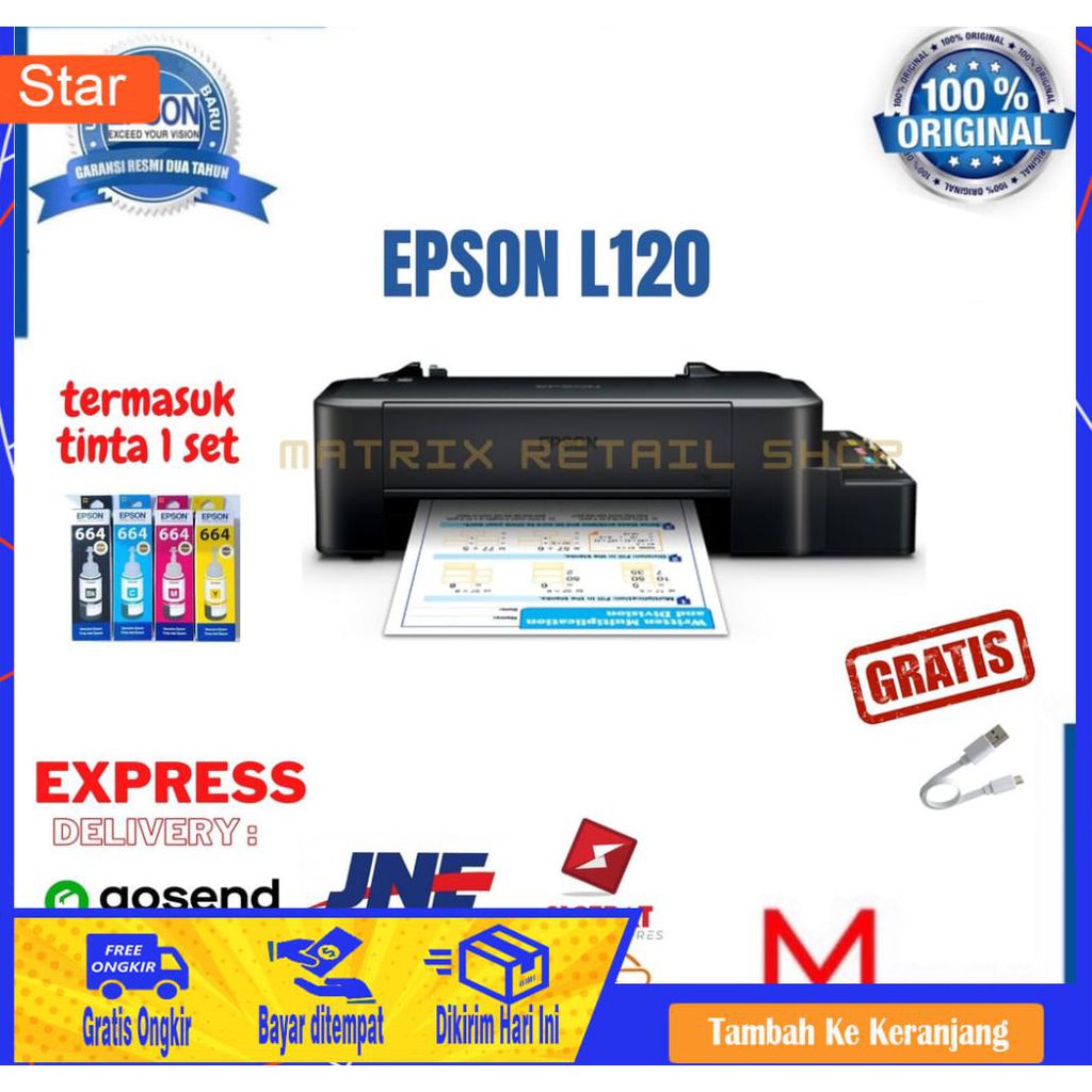 BAYAR DITEMPAT - PRINTER EPSON L120 GARANSI RESMI EPSON ORIGINAL BARU XL5440