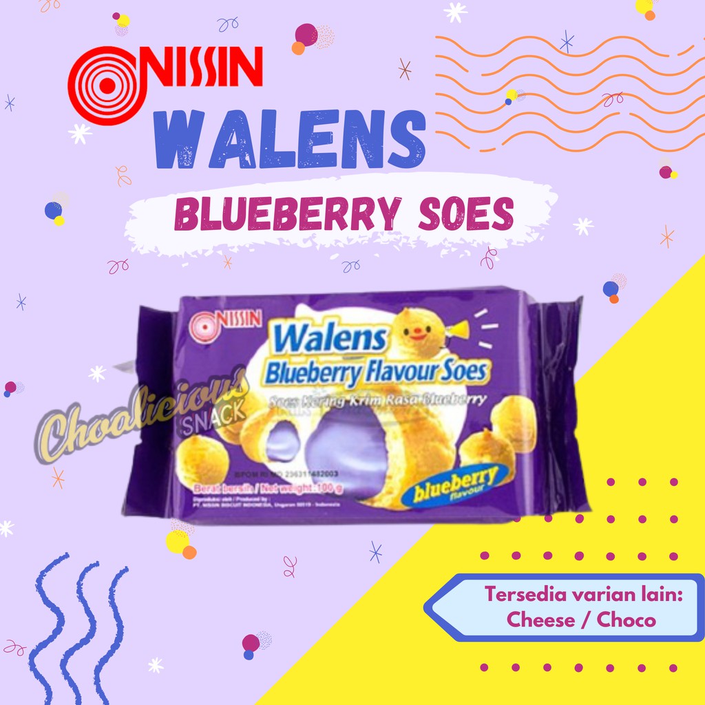 

Soes Nissin Walens Varian Blueberry Makanan Ringan Snack Biskuit 100 gram