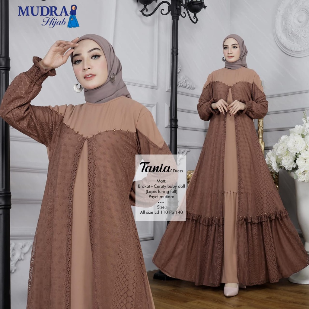 GAMIS BRUKAT PESTA TANIA DRESS MAXY ORI BY MUDRA HIJAB
