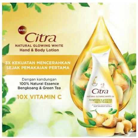 * NCC * CITRA Hand And Body Lotion Bengkoang Green Tea Natural Glowing White Ukuran Sedang dan Kecil