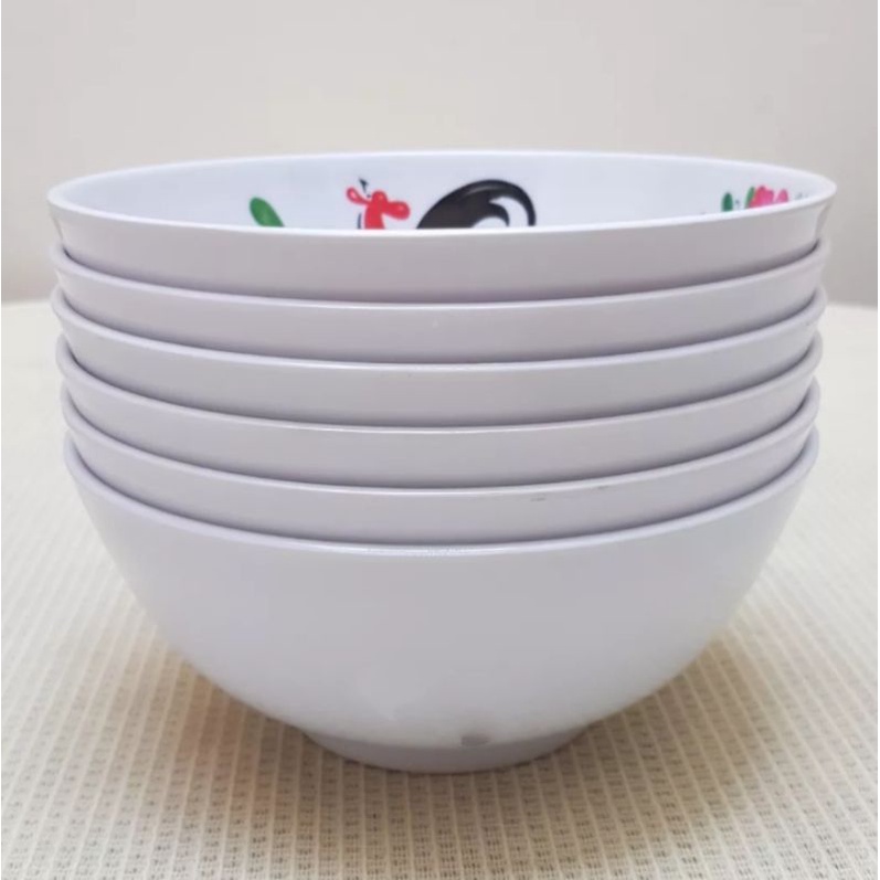 promo 6pcs mangkok melamin original bermotif ayam jago