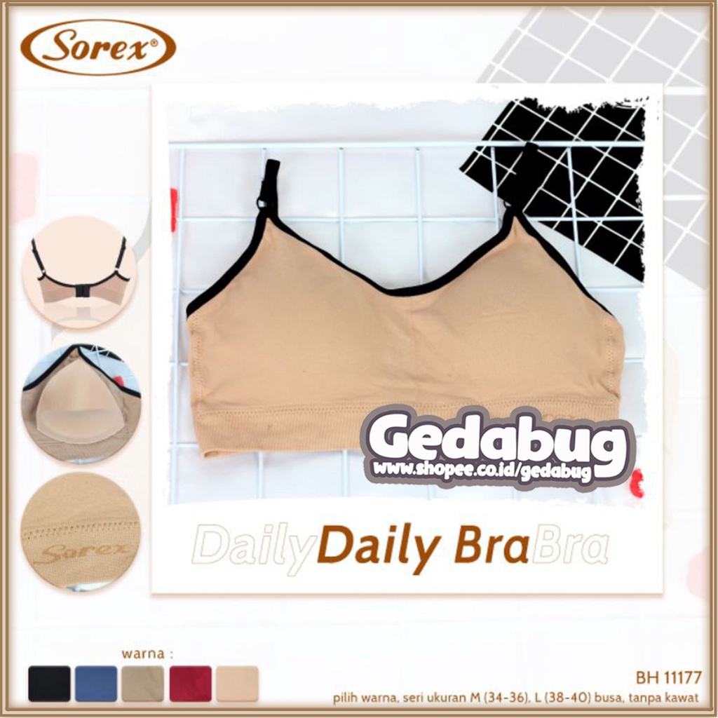 Bra BH Sorex 11177 Busa Tipis Semi Miniset Kait 2 Pakaian Dalam Wanita - Gedabug