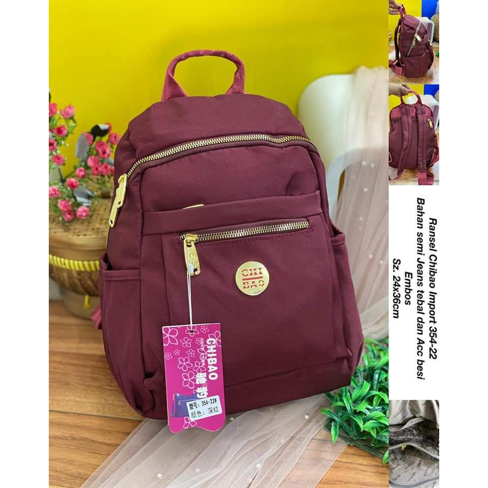 TAS RANSEL WANITA TERBARU BAHAN KANVAS 354-22. RANSEL CHIBAO BEST SELLER CHIBAO RANSEL BAHAN KANVAS!