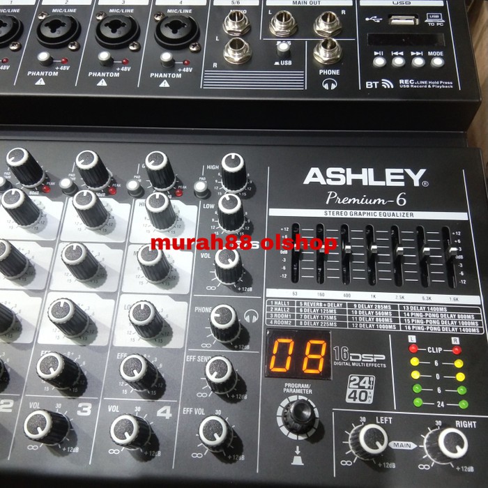 MIXER AUDIO ASHLEY PREMIUM 6 6CH ORIGINAL blietooth with SOUND CARD