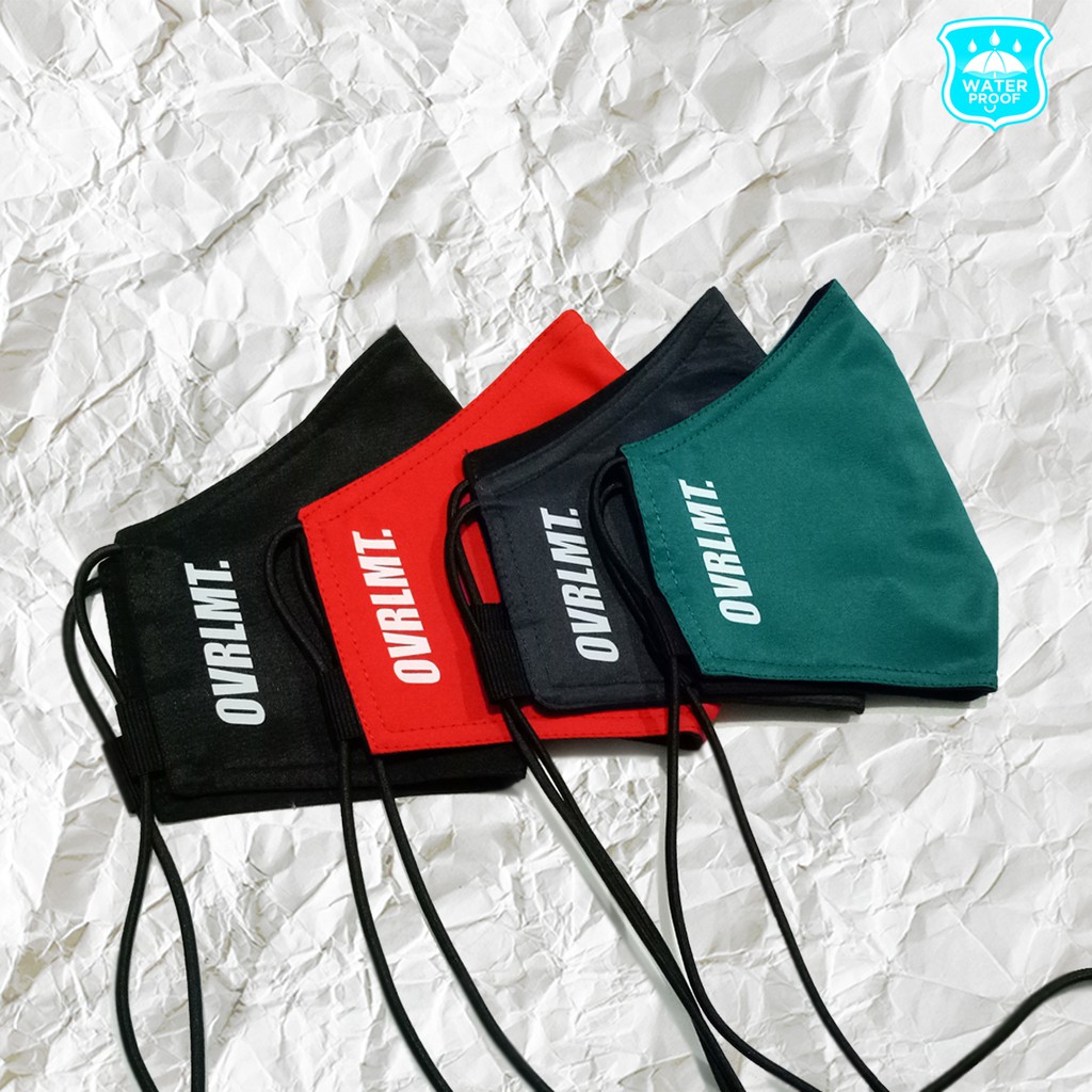 Masker overlimit Anti air masker Kain Pria Wanita Cowok Cewek hijab Tali Karet Elastis 3 PLY