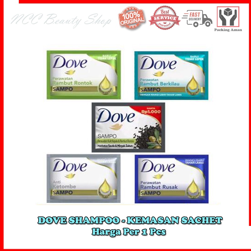 * NCC * DOVE Shampoo Dan Conditioner Kondisioner Rambut Rontok Rusak Shampo Saset - Kemasan Sachet