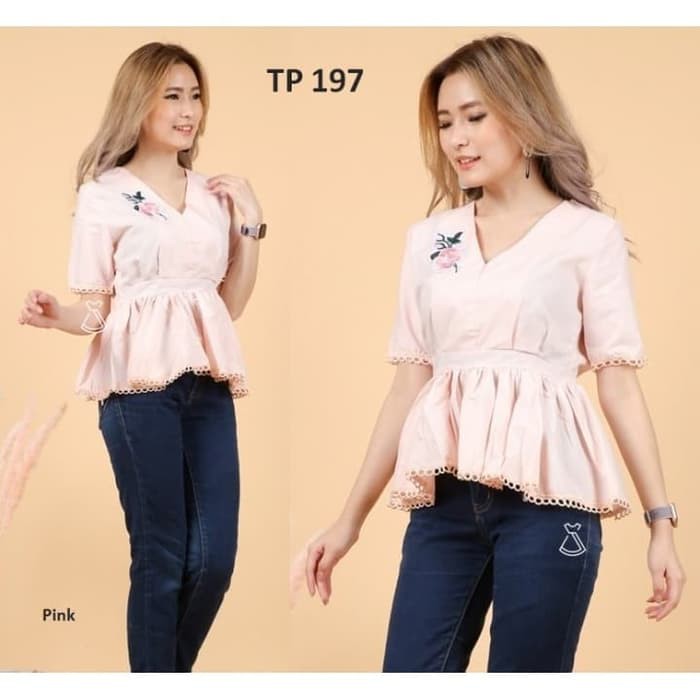 Unik Setp197 Baju Atasan Wanita Bunga Samping Lucu Murah Import Limited Shopee Indonesia