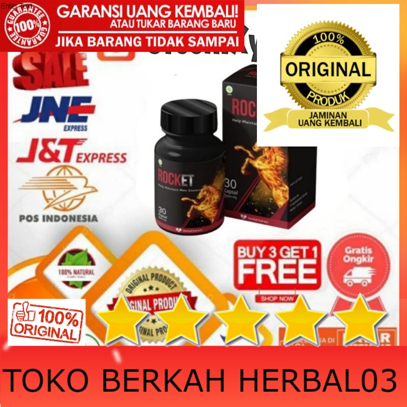 100% ASLI Rocket Isi 30 Kapsul Obat Herbal Stamina Pria Shopee.Herbal