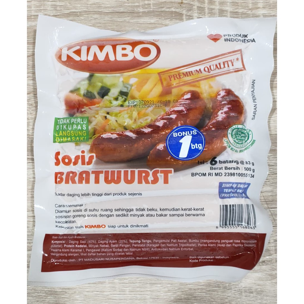 

Kimbo Bratwurst Original 6s 500Gr