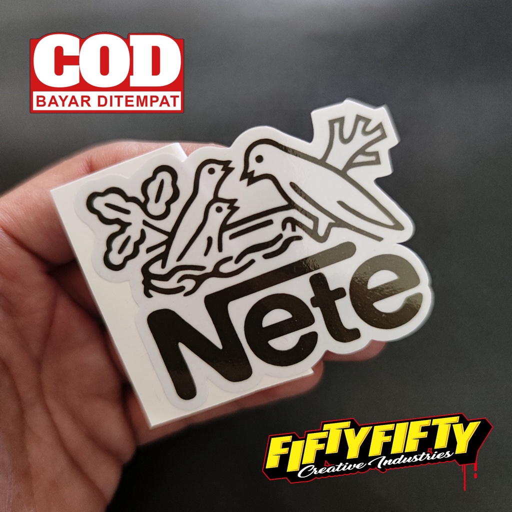 Stiker Print Cut PLESETAN NESTLE NETE Stiker Printing Laminasi Glossy Tahan Air Stiker Motor Mobil Helm Sudah Membentuk Pola Desain