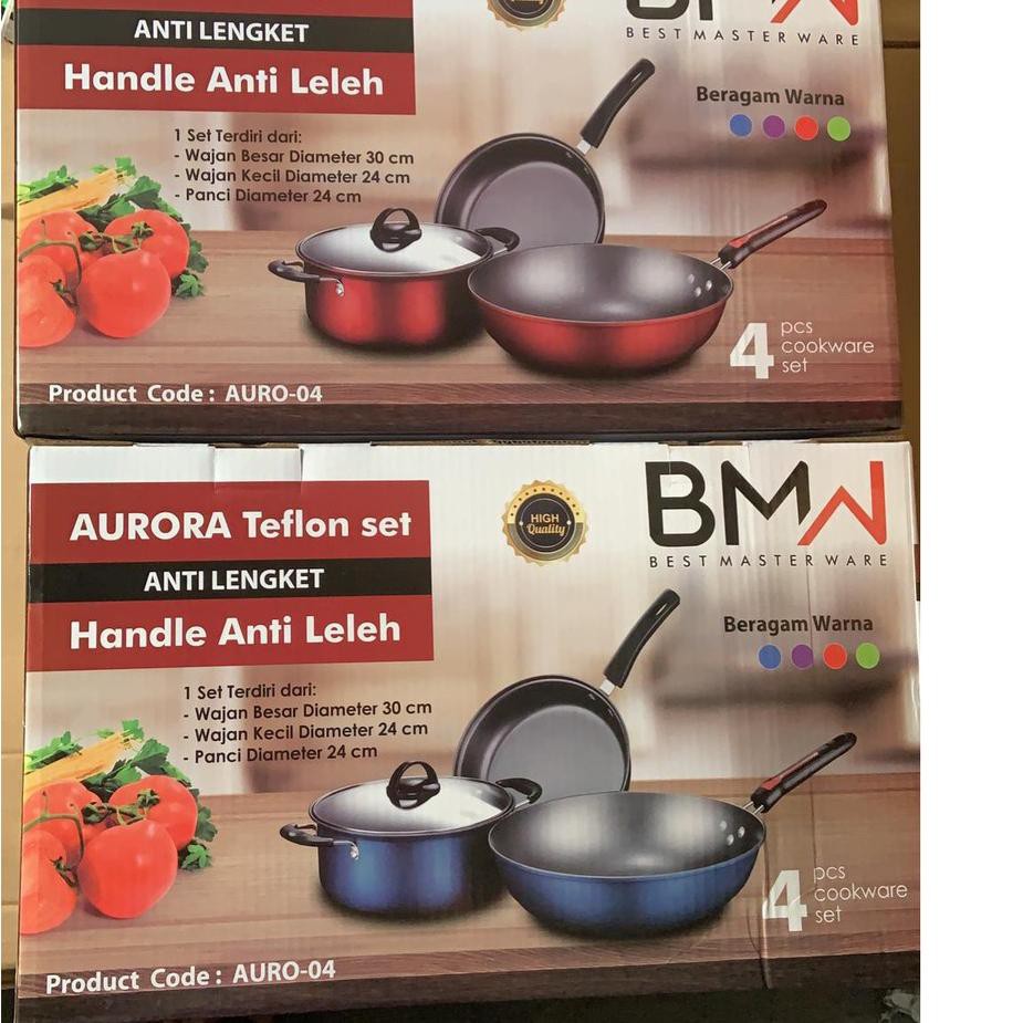 Bagus 1 SET 3 PCS TEFLON SET BMW WAJAN PENGGORENGAN ANTI LENGKET COOKWARE SET neu...