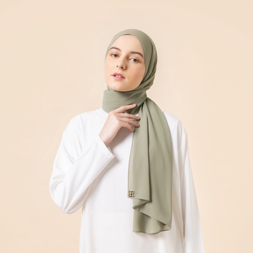 Eleanor Basic Hijab Pashmina Astera Sage Green