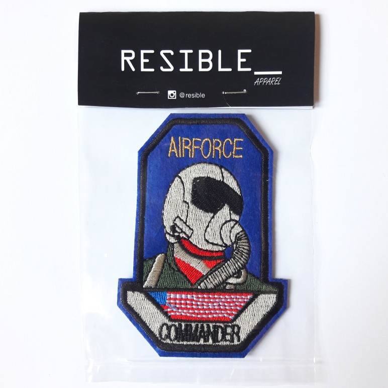 Airforce Commander Pilot IRON ON Patch bordir emblem badge Airforce Commander Pilot IRON ON Patch bordir emblem badge
