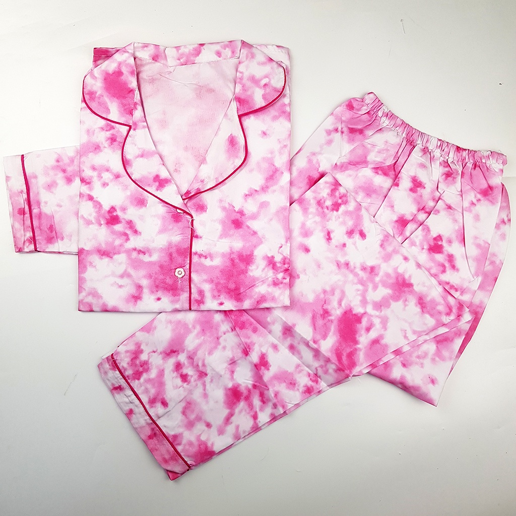 Stelan Baju Tidur Piyama Dewasa Lengan Panjang All Size Motif Lumina-PPL TIE 4 PINK