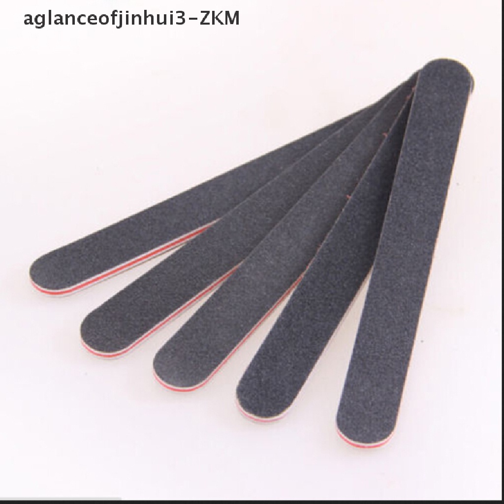 1 Pc File Buffer Grits 100 / 180 Sisi Ganda Warna Hitam Untuk Nail Art Manicure