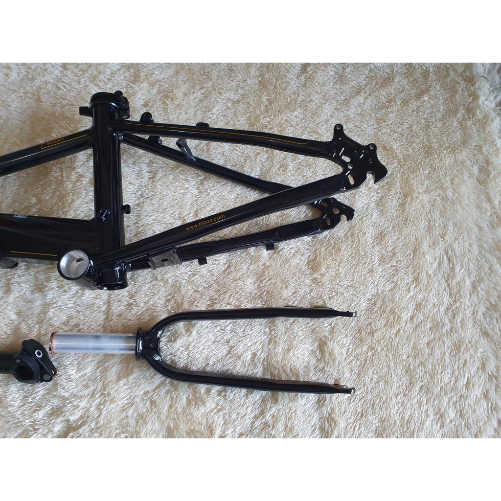 Frame set Fnhon Monsoon Black Gold Hitam Emas Discbrake 20 22 inch not U brake