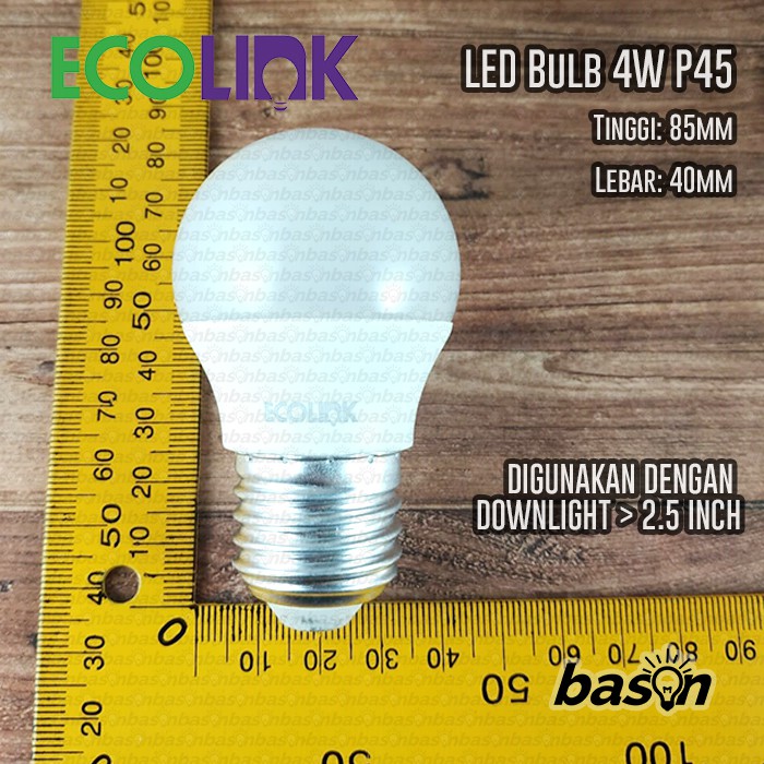 ECOLINK LED Bulb 4W P45 E27 6500K - Bohlam Lampu LED Mini