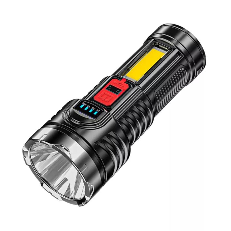 HS822 Senter LED Super Terang 4 Mode COB Side Rechargeable