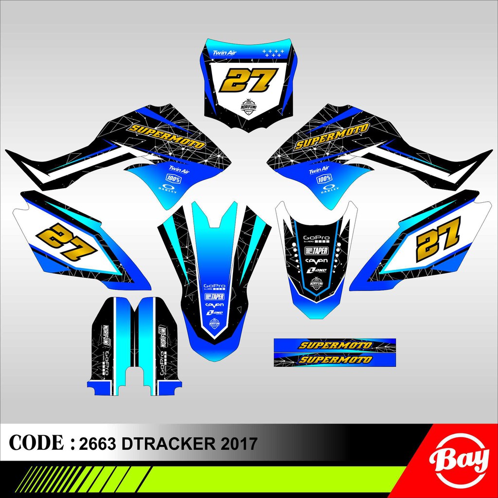 Decal Stiker Motor DTRACKER 150 SE NEW SUPERMOTO Full Body Sticker Custom Variasi MotorTrail