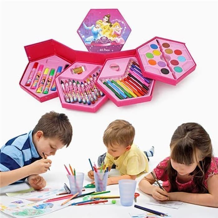

Crayon 4 In 1 Set 4 Tingkat Isi 46 Pensil Cat Warna Alat Seni Lukis Menggambar