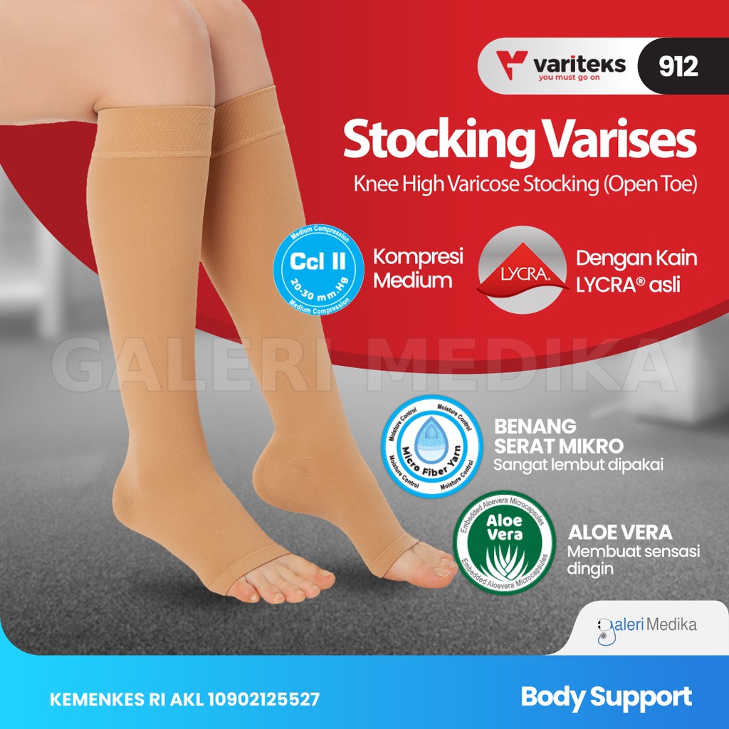 Stoking Varises / Stocking Varises Variteks 912 Kompresi Menengah 20-30mmHg Kelas 2 / Medium Compression CCL 2