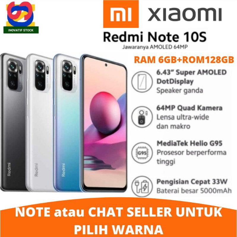 HP BARU XIAOMI REDMI NOTE 11S | NOTE 11PRO | NOTE 11PRO 5G | NOTE 11 FAST CHARGING NFC GARANSI RESMI 100% ORIGINAL-Note10s 6/128GB(4G)