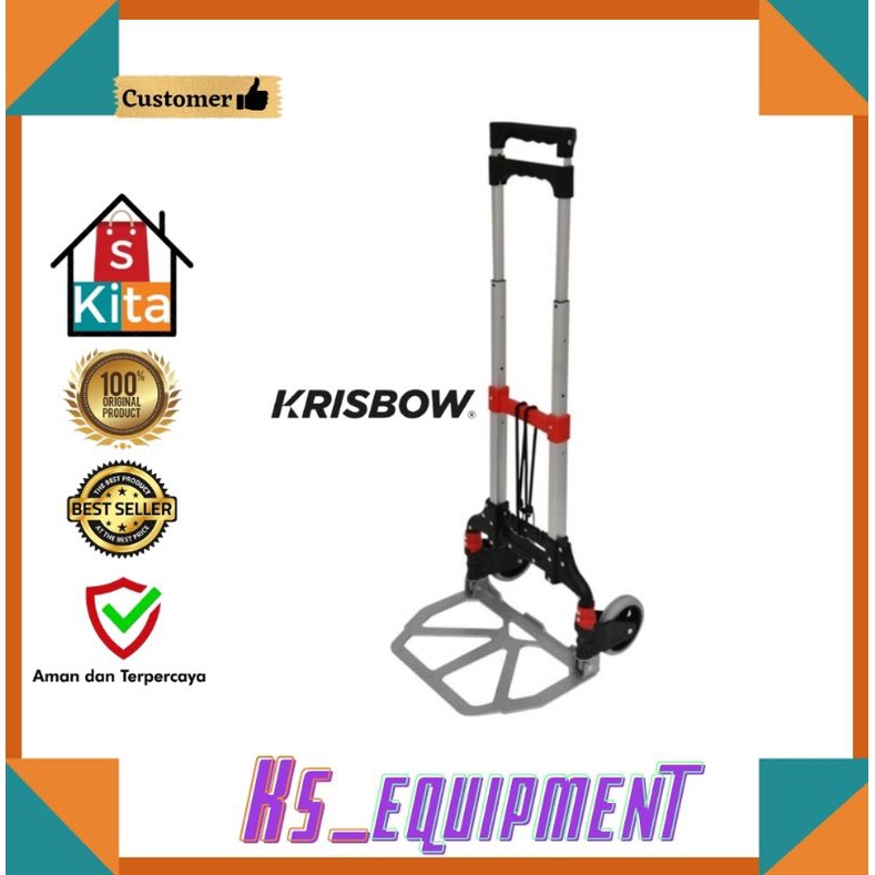 Krisbow troli barang 70 Kg/Troli lipat aluminium/troli serbaguna/Troli galon