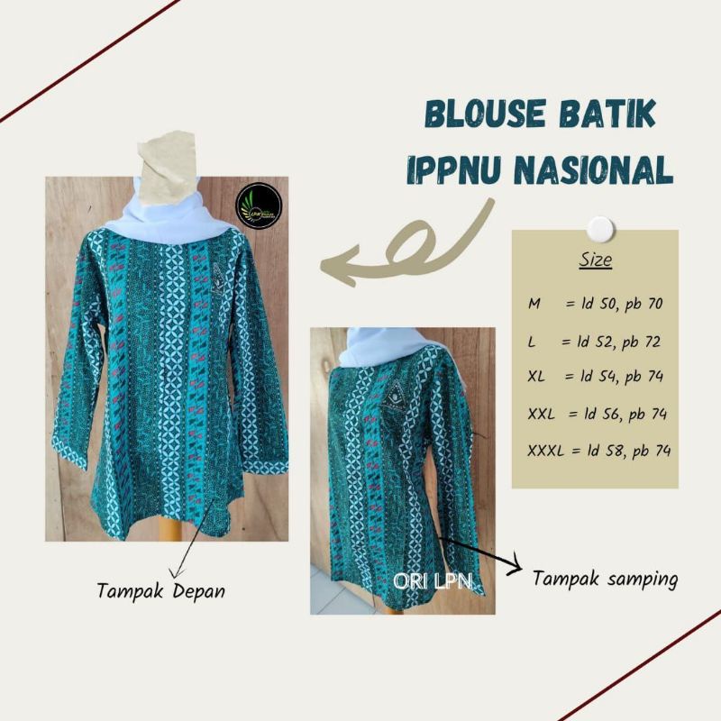(BISA COD) Baju Batik IPPNU Nasional Terlaris Termurah Original Seragam Batik IPNU IPPNU