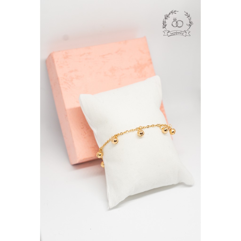 Gelang dewasa emas asli model lonceng kadar 300