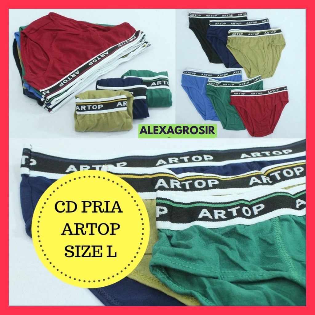 Undies Celana Dalam Pria Polos Merk Artop Celana Dalam Remaja Dewasa Laki-Laki  Artop size M L XL