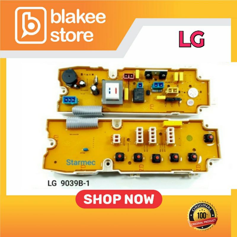 MODUL PCB MESIN CUCI LG FUZZY LOGIC WFH700PC 6 tombol.5 soket  part kode LG49