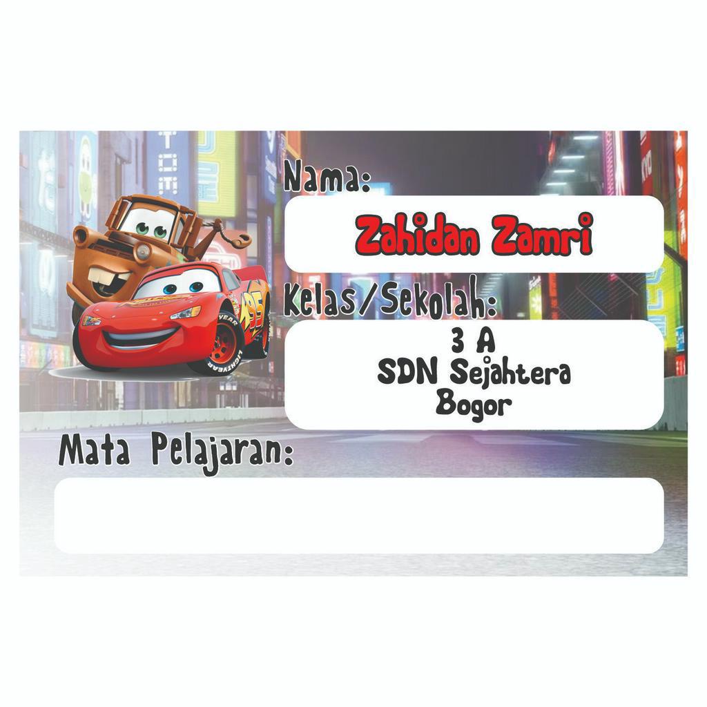 

21 pcs Label Nama Buku Stiker Mapel Custom Nama [PURNAMA STICKER]