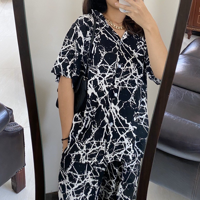 Tie Dye Set (Piyama Lengan Pendek) // Tie Dye Shibori // Shibori Set // Piyama Murah