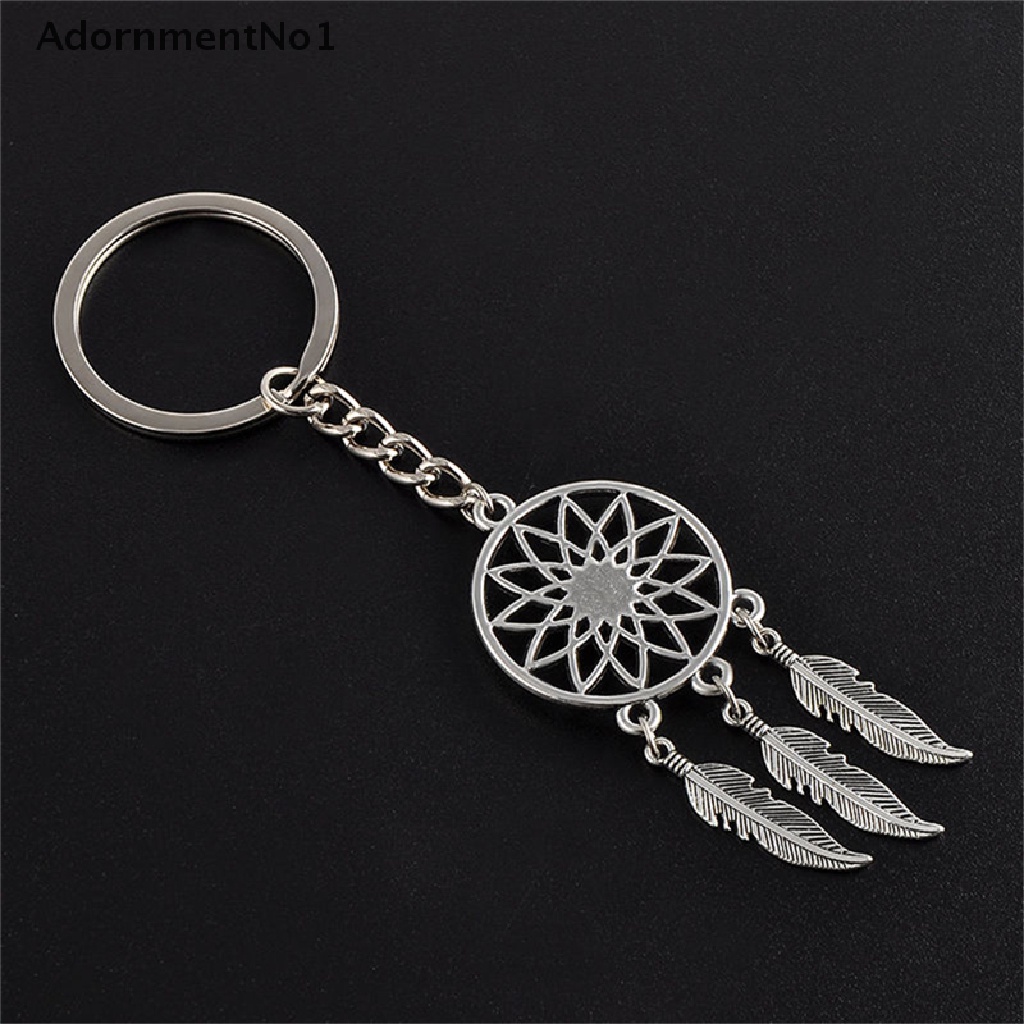 (AdornmentNo1) Gantungan Kunci Dream Catcher Bahan Metal Warna Silver