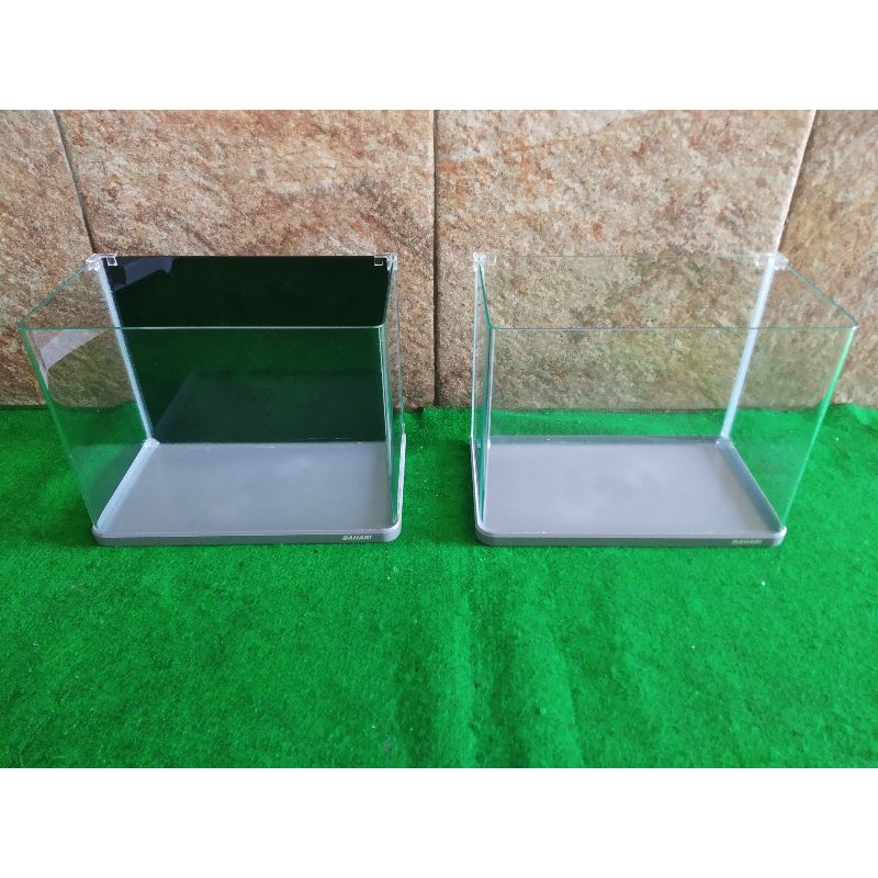 Aquarium Bahari mini triset S M L model bending kaca depan melengkung