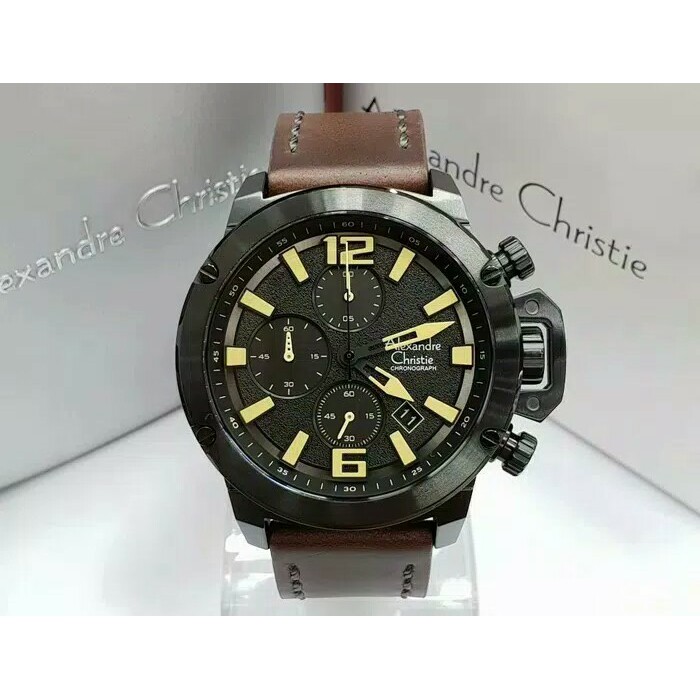 JAM TANGAN PRIA WANITA   ALEXANDRE CHRISTIE AC6487 MC AC 6487 BLACK PRIA JAM TANGAN ORIGINAL