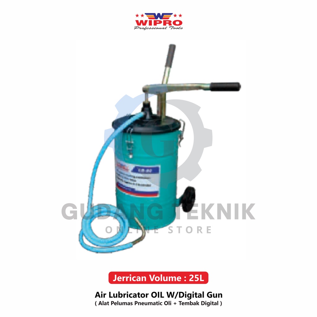 Pompa Manual Air Lubricator Grease 25 L WIPRO LB-80 / Alat Pelumas Oli Manual WIPRO LB80 - Pelumas Pneumatic Grease WIPRO LB 80