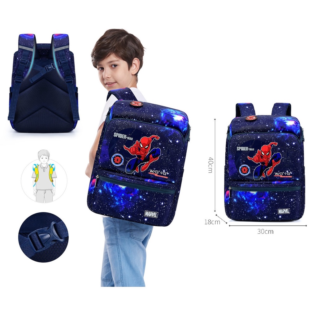 TAS SEKOLAH ANAK DISNEY AVENGERS CAPTAIN AMERIKA 3D ULTRALIGHT WATERPROOF TAS ANAK LAKI-LAKI