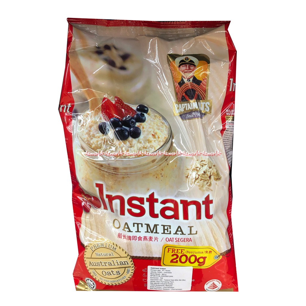 Instant Oatmeal Oat Segera Australian Oats 800gr Oat Meal Sereal Instan Bubuk