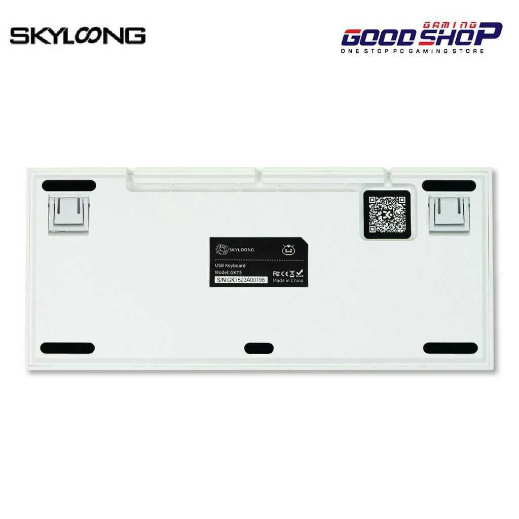 SKYLOONG GK75 HOTSWAP GLACIER OPTICAL GREY WHITE RED PBT