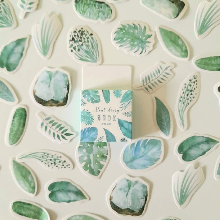 

15Pcs Stiker Desain Kawaii Mint Lucu untuk Scrapbook / Jurnal / Diary